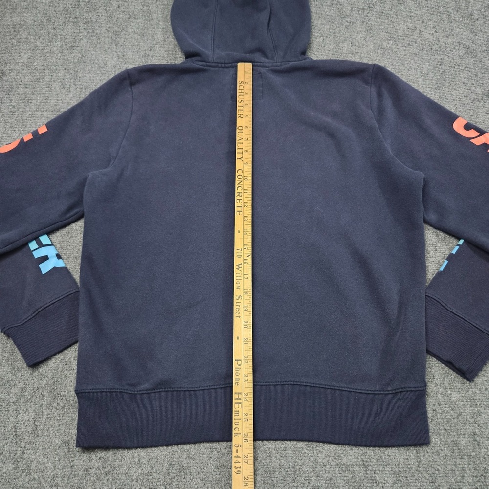 Hollister Hoodie Mens Large Navy Blue Rainbow Sleeve Graphic California Pullover - Picture 8 of 9